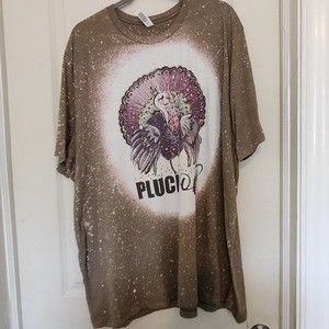 Bella Canvas Plus Size Pluck Off Tan and Purple Bleached Graphic T-Shirt 4XL